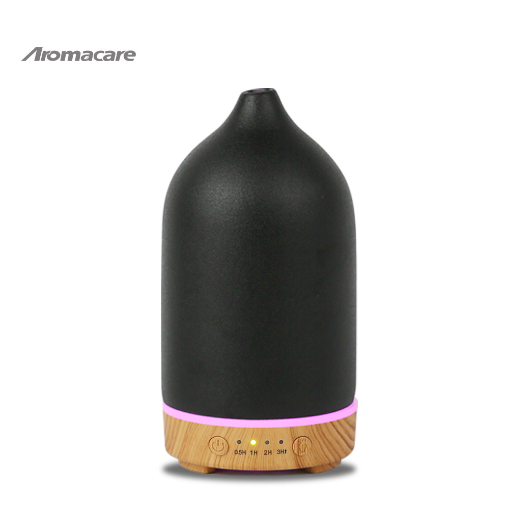 100ml Ultrasonic Air Electric Stone Clay Ceramic Aroma Diffuser With Lights