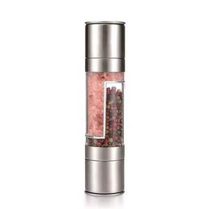 Pepper Mill Grinder 2 In 1 Stainless Steel Manual Salt Pepper Grinder Seasoning Kitchen Tools Grinding for Cooking