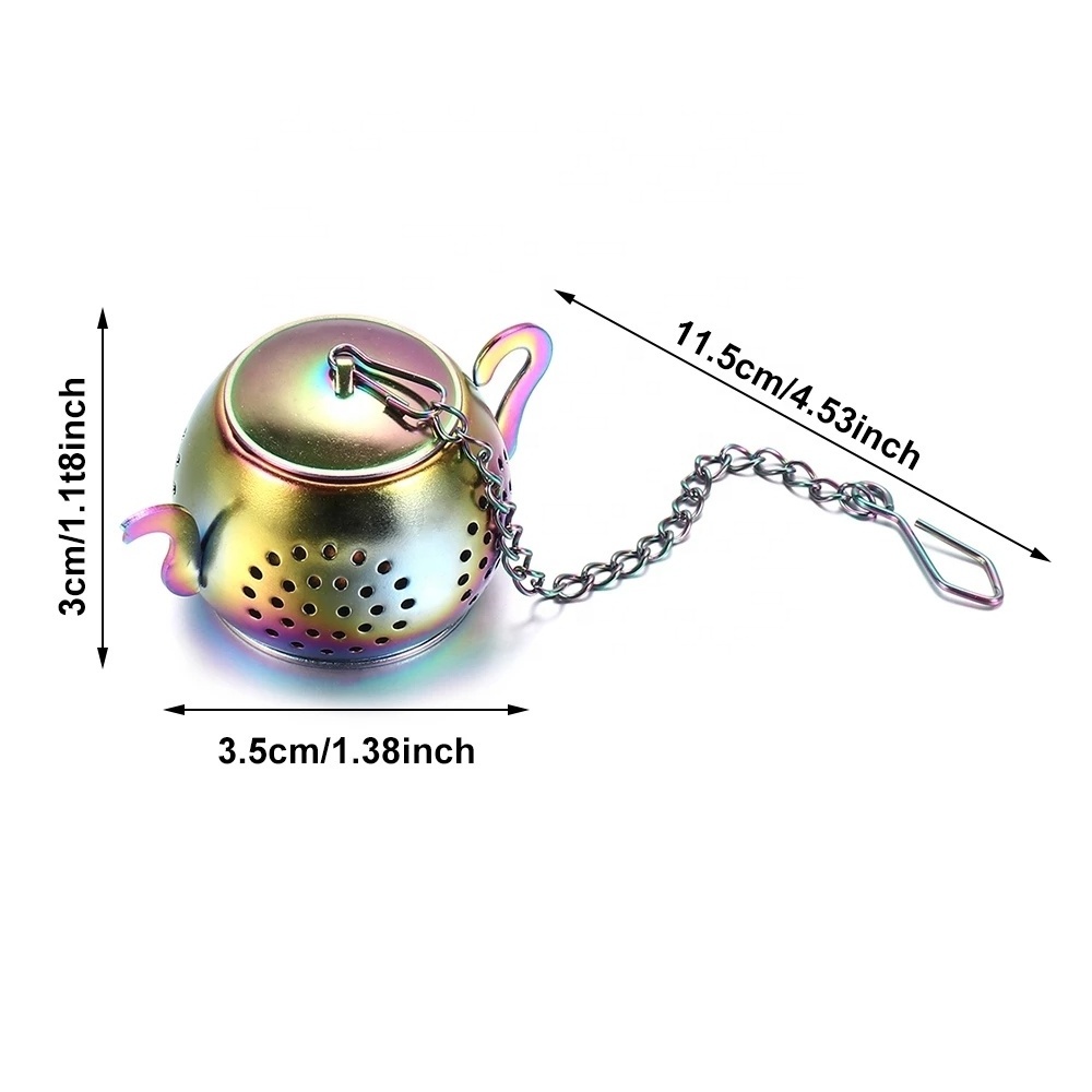 Teapot/Star/Heart Shape Tea Strainer Stainless Steel Tea Infuser with Chain Herbal Spice Filter Diffuser