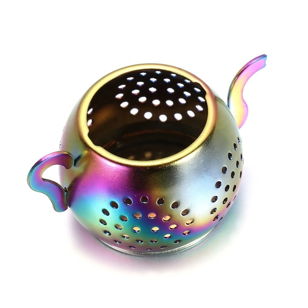 Teapot/Star/Heart Shape Tea Strainer Stainless Steel Tea Infuser with Chain Herbal Spice Filter Diffuser