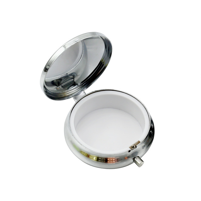 Small Golden Stainless Steel Zinc Alloy Round Metal Pill Box