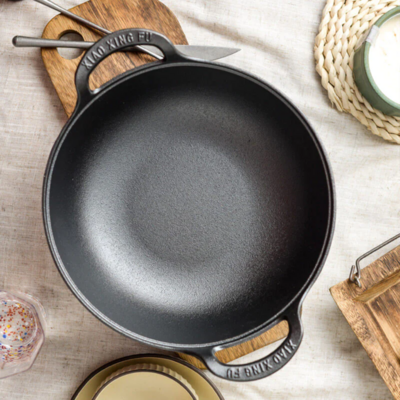 Cast Iron Pot Uncoated And Non Stick wok Casserole kitchen cooking pot cast iron skillet Cookware wok pan fry pan