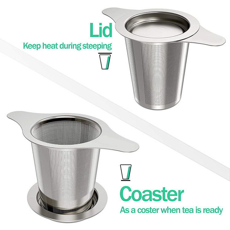 Tea Strainer 304 Stainless Steel Baskets Mesh Cup Reusable Herbal Locking Infuser Spice Convenient Easy to Use Tea Filter