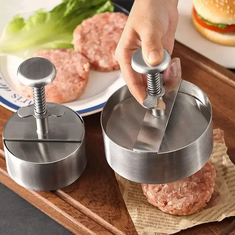 304 Stainless Steel Hamburger Meat Press Burger Patty Maker Mold Manual Cake Beef Pork Rice Press Making Molds Grill Meat Tool