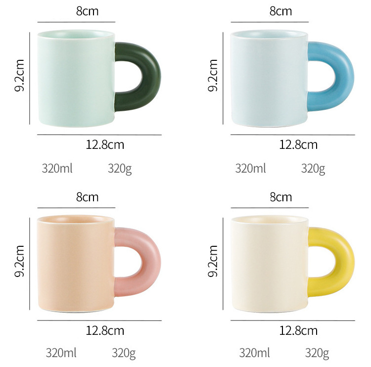 Nordic Ceramic Coffee Mug With Handle Milk Tea Cup For Latte Ceramic Wide Coffee Latte Mug Drinkware Couple Mugs