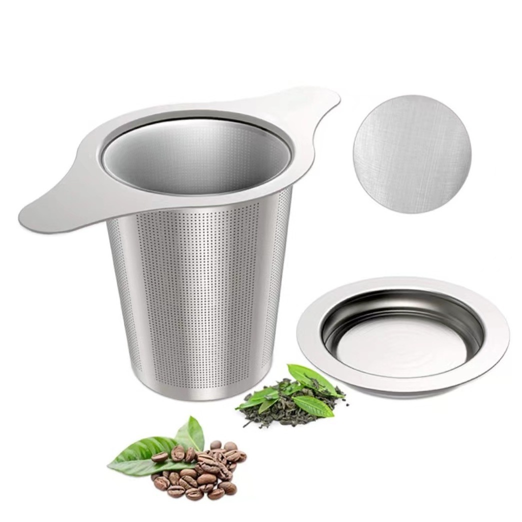 Tea Strainer 304 Stainless Steel Baskets Mesh Cup Reusable Herbal Locking Infuser Spice Convenient Easy to Use Tea Filter