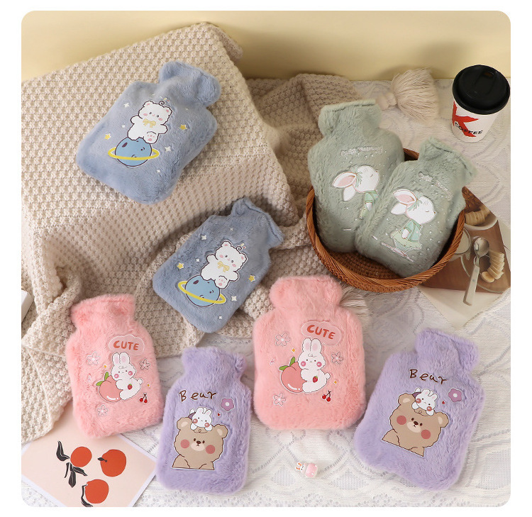 Cute Cartoon Hand Po Warm Water Bottle Mini Hot Water Bottles Portable Hand Warmer Girls Pocket Hand Feet Hot Water Bags