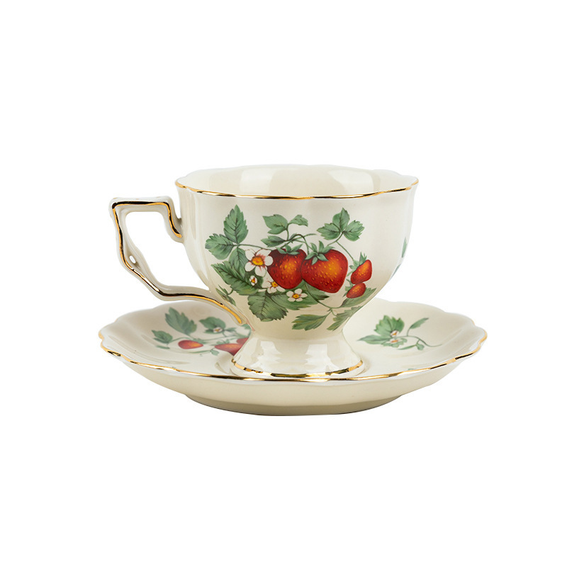 European-style flower tea coffee cup saucer pot set retro palace style flower teapot ceramic kettle