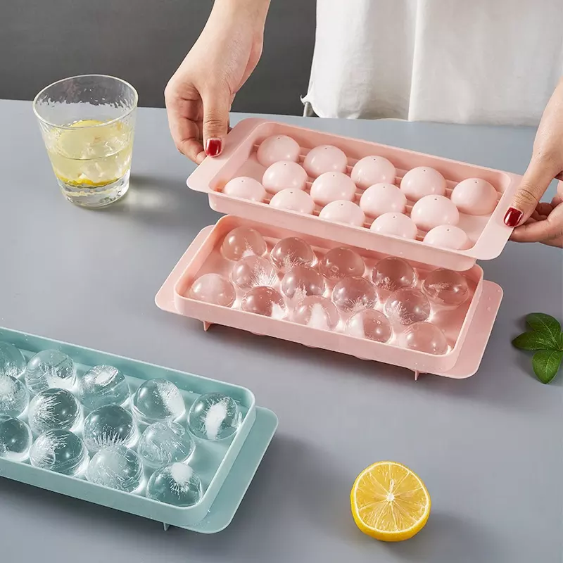 Silicone household ice maker wholesale ice ball maker mold 33 Cavity mini ice cube maker with lid