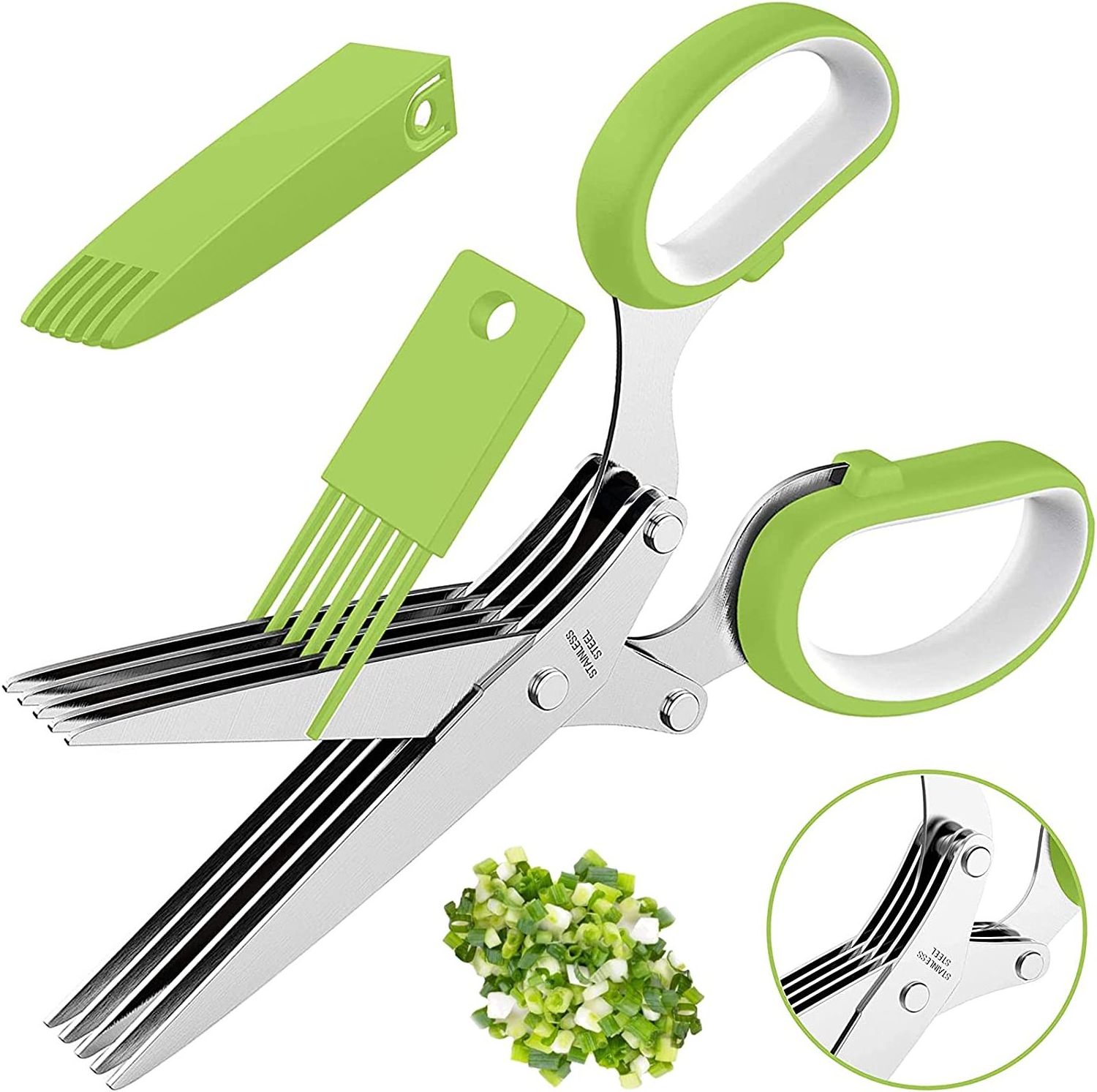 Spot stainless steel multilayer scissors five-layer vanilla auxiliary food scissors office shredding scissors