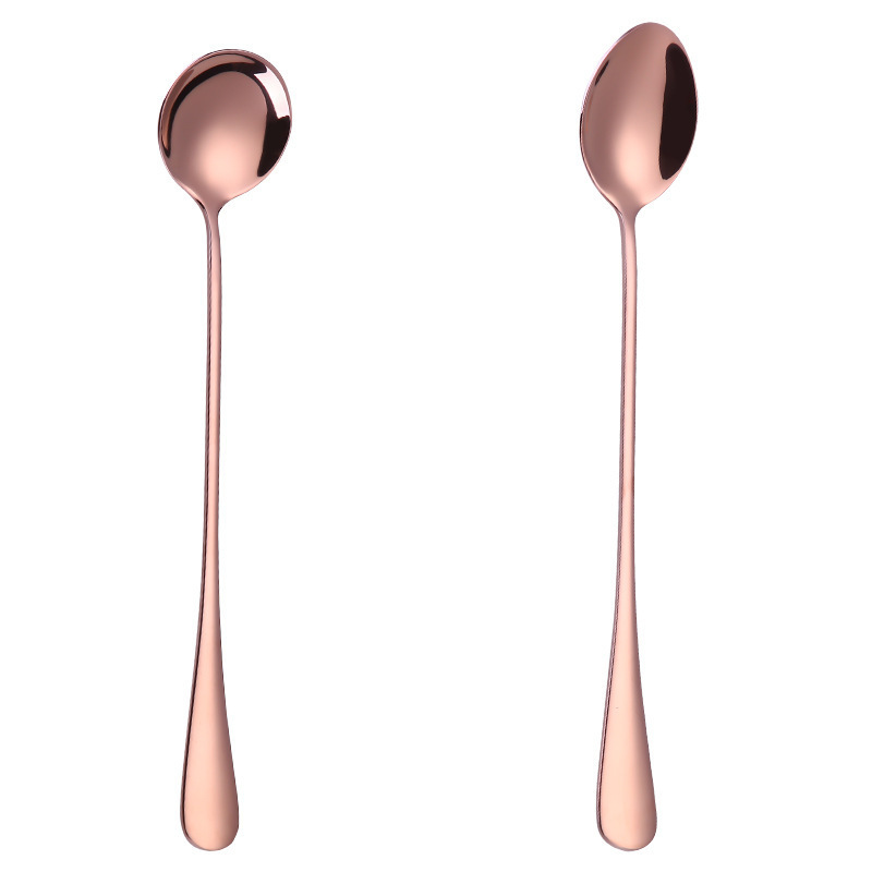 Stainless Steel Long Handle Teaspoons Stirring Tea Coffee Spoon Ice Cream Spoon Bar Drink Cocktail Mixing Spoon Colher