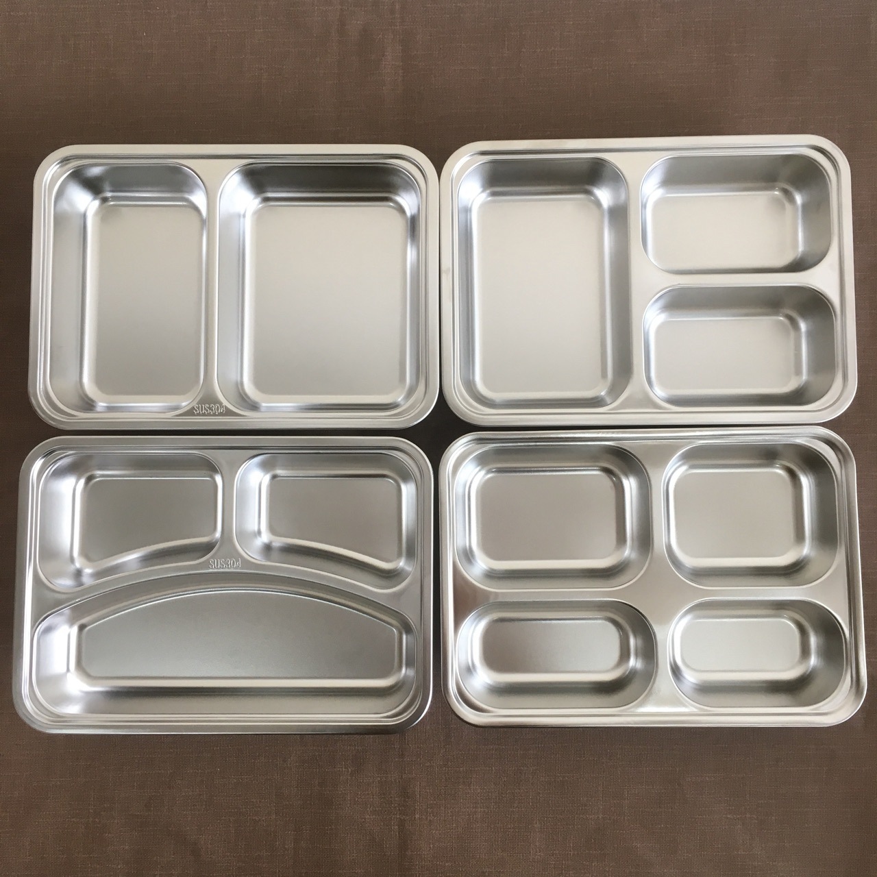 Wholesale 2/3/4 compartments  stainless steel dinner mess tray/canteen food plate won't rust