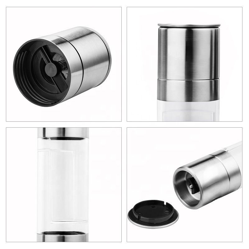 Pepper Mill Grinder 2 In 1 Stainless Steel Manual Salt Pepper Grinder Seasoning Kitchen Tools Grinding for Cooking