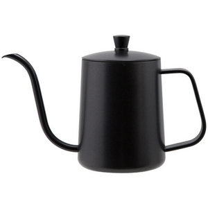 304 Stainless Steel Manual Pour Over Hand Drip Coffee Pot Black With Lid  Spout Long Mouth Hotel Travel Camping Coffee Kettle