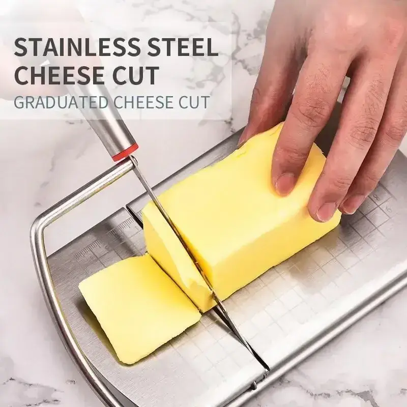 Cheese Slicer Cutter with Accurate Size Scale Stainless Steel Cheese Slicer for Cutting Cheese Butter Vegetables Spam