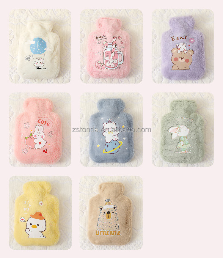 Cute Cartoon Hand Po Warm Water Bottle Mini Hot Water Bottles Portable Hand Warmer Girls Pocket Hand Feet Hot Water Bags