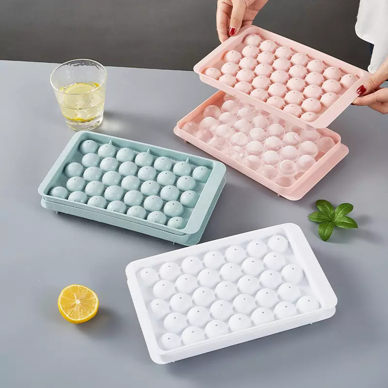 Silicone household ice maker wholesale ice ball maker mold 33 Cavity mini ice cube maker with lid