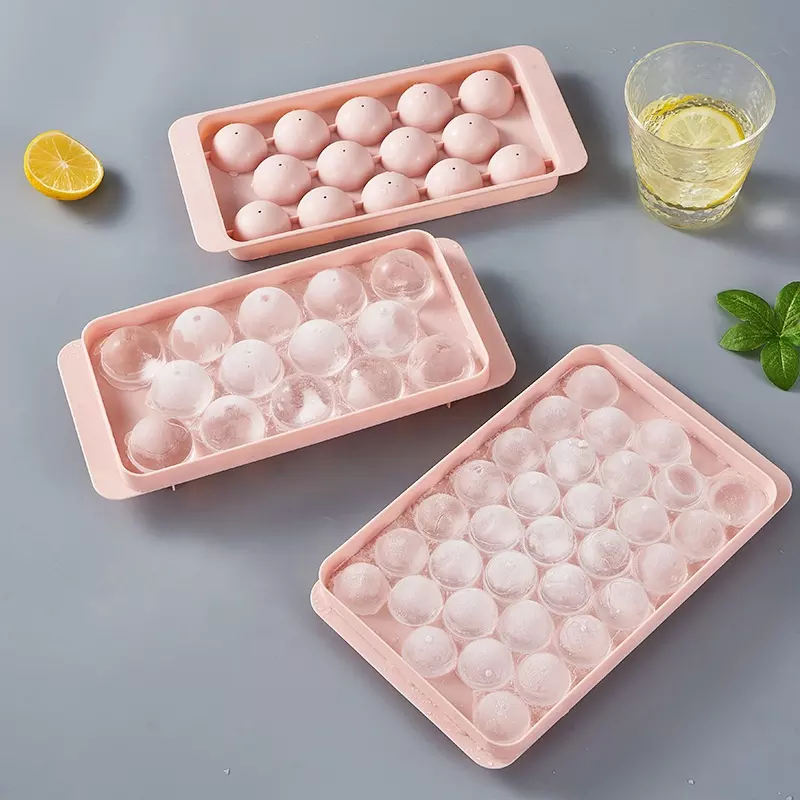 Silicone household ice maker wholesale ice ball maker mold 33 Cavity mini ice cube maker with lid