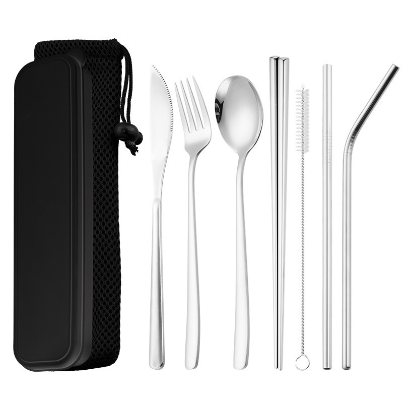 Best Sell Travel Portable Flatware Set Stainless Steel Cutlery with Carrying Case