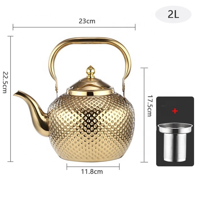 1.2/1.5/2L Teapot 304 Stainless Steel Water Tea Kettle Induction Cooker Stove Tea Pot Drinkware Kitchen Accessories