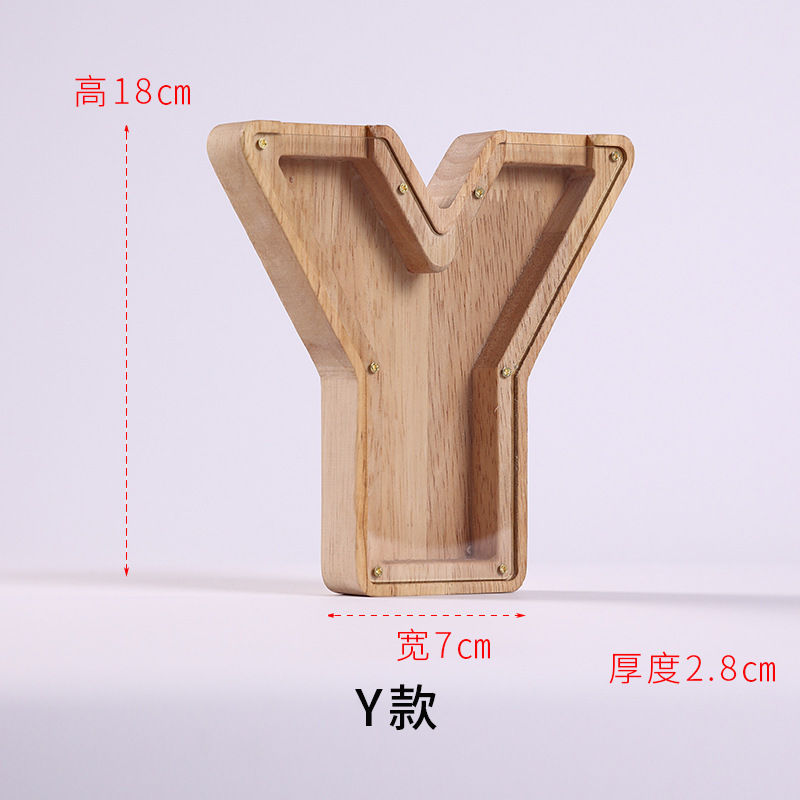 Personalized DIY Wooden Piggy Bank Money Saving Box Coin Bank Letter Stick Gift Letter Piggy Bank for kids