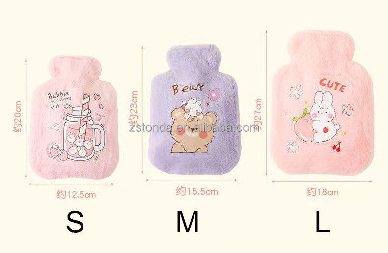 Cute Cartoon Hand Po Warm Water Bottle Mini Hot Water Bottles Portable Hand Warmer Girls Pocket Hand Feet Hot Water Bags