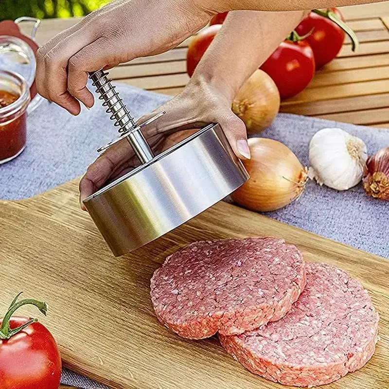 304 Stainless Steel Hamburger Meat Press Burger Patty Maker Mold Manual Cake Beef Pork Rice Press Making Molds Grill Meat Tool