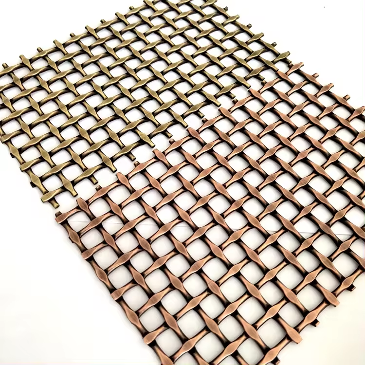 Copper Finishes Square Grille Decorative Wire Mesh Inserts For Cabinet Door