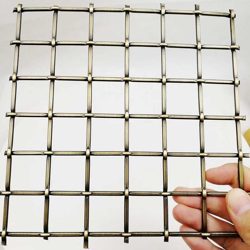 Copper Finishes Square Grille Decorative Wire Mesh Inserts For Cabinet Door