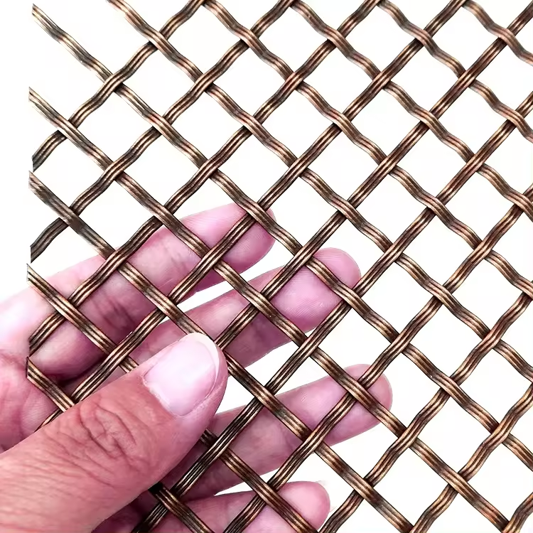 Copper Finishes Square Grille Decorative Wire Mesh Inserts For Cabinet Door