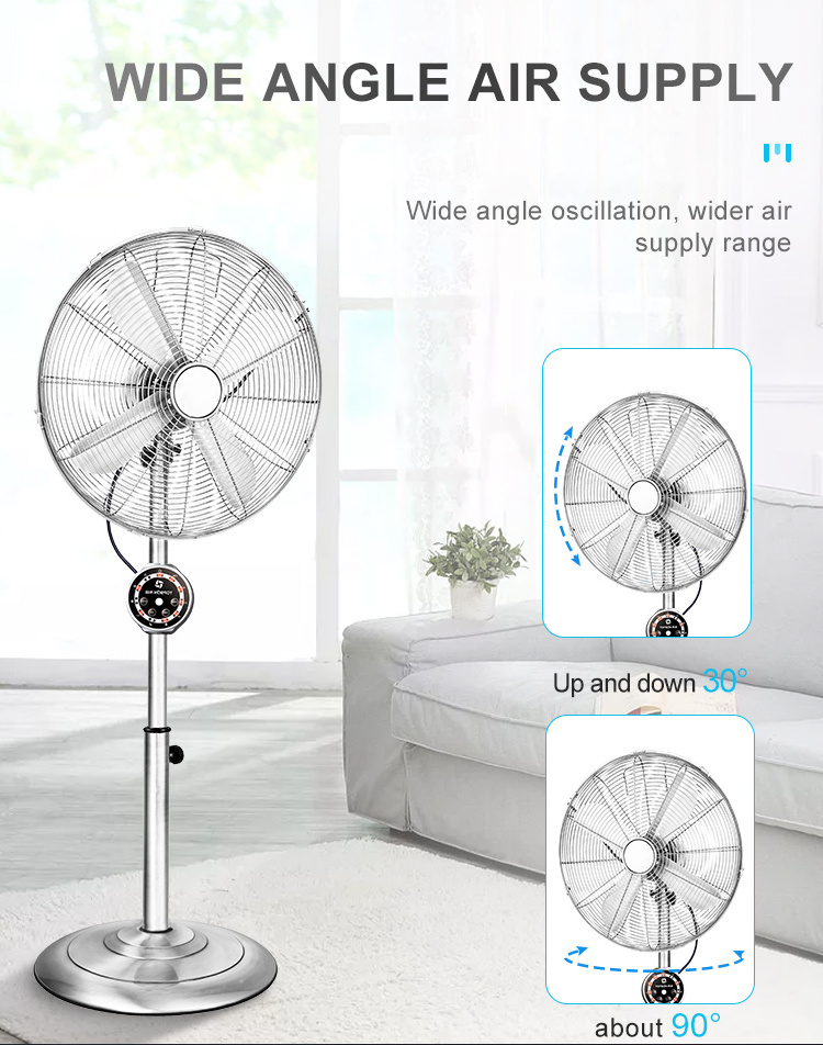 Electric 16 inch pedestal metal stand fan for household