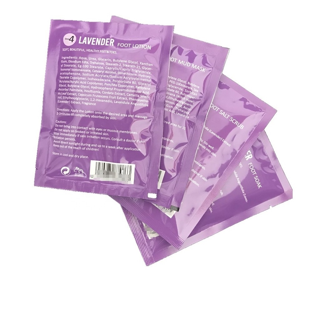 OEM 4 Steps Lavender Crystal Jelly Foot Bath Set Nature 4 in 1 Soothing  Jelly Pedicure  Packets