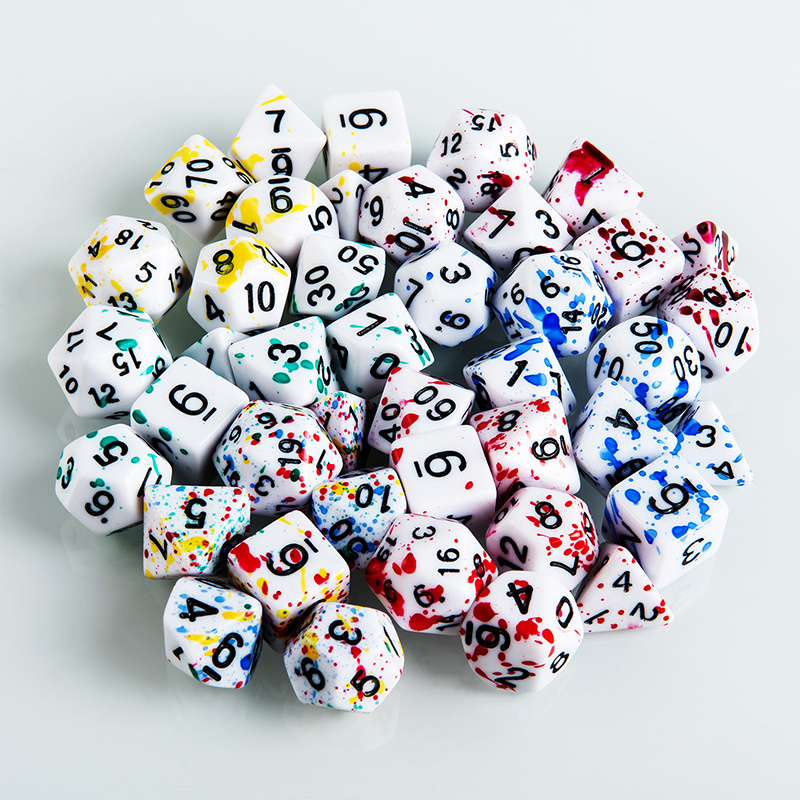 Loaded Dice Color Uv Printing Board Game Educational dnd Acrylic Digital Polyhedral dice