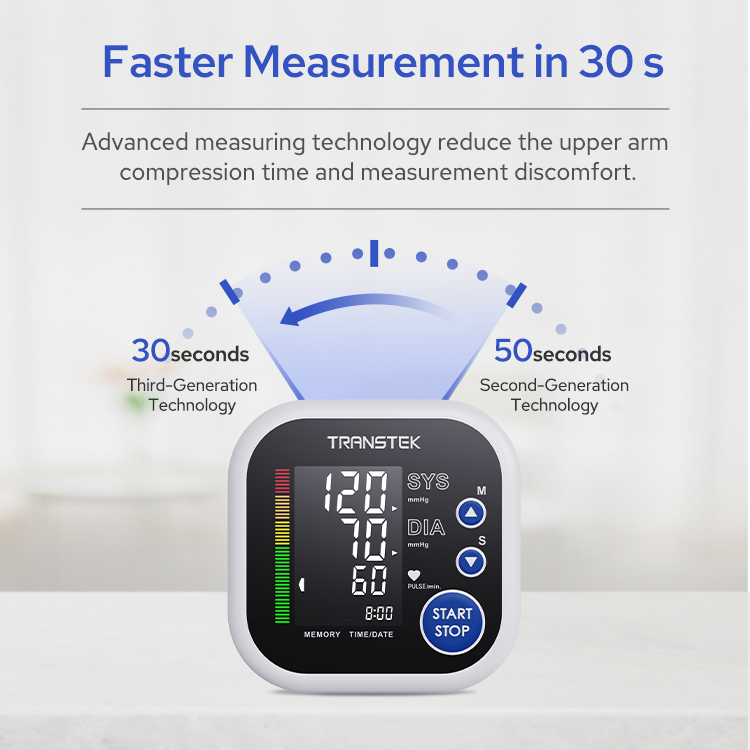 TRANSTEK 2*60 Automatic Sphygmomanometer Medical Devices Equipment Arm Cuff Connector Digital Tensiometre Blood Pressure Monitor