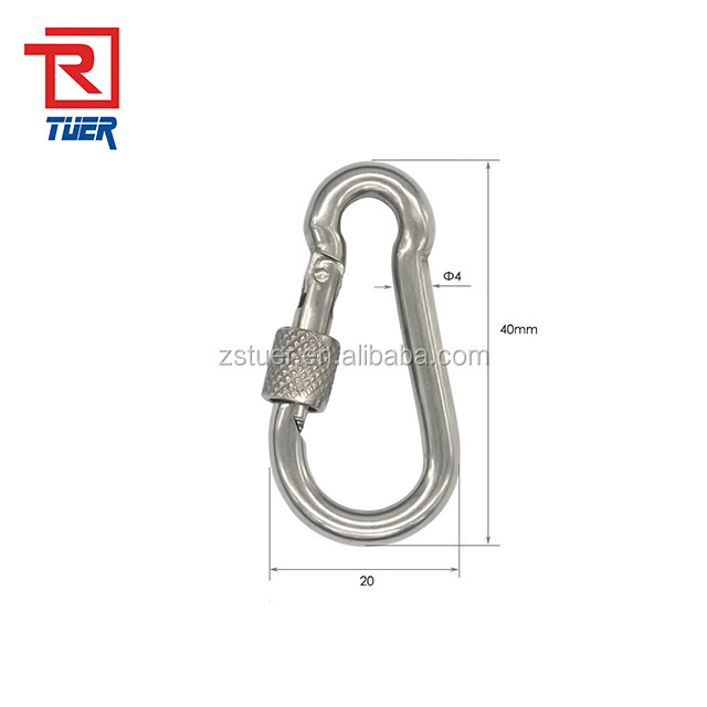 Safety 304 Stainless Steel Carabiner Snap Hook