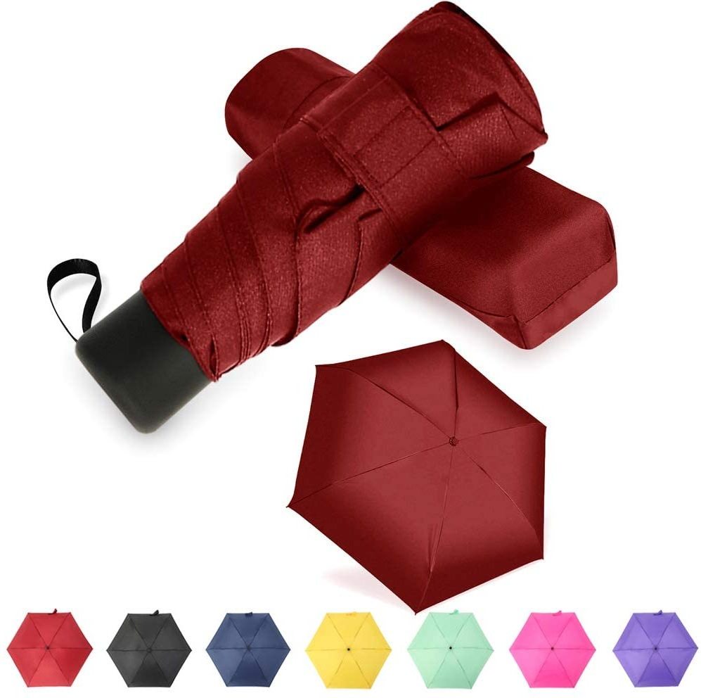 Umbrella wholesale light weight sun umbrella outdoor  manual open 5 folding pocket umbrella