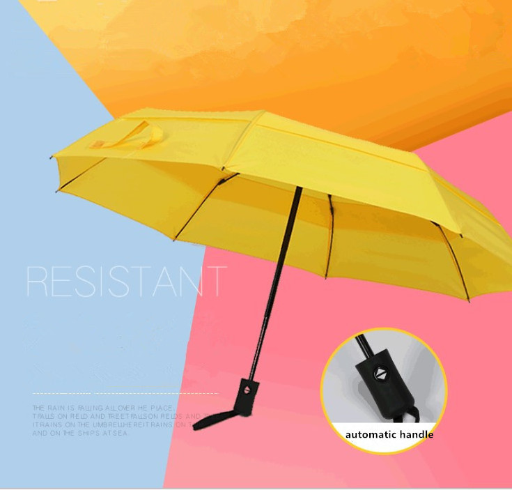 Wholesale 190T PG Double Layer Canopy  3 Folding Automatic Umbrella