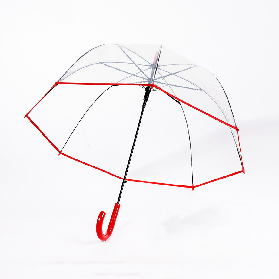 Promotional High Quality Custom Logo,  Windproof Golf poe Full Print Dome Rain Clear Transparent Umbrella