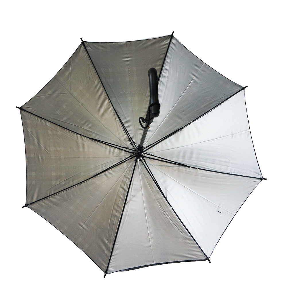 Crutch Cane Walking Stick Old Man Lattice Straight Umbrella Waterproof Fabric Sunshade Silver Coating Cane Umbrella