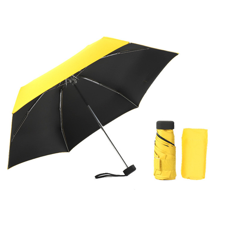 Pocket Rain Umbrellas Sun Rain Women Flat Lightweight Parasol Folding Sun Mini Umbrella Small Size for Travel