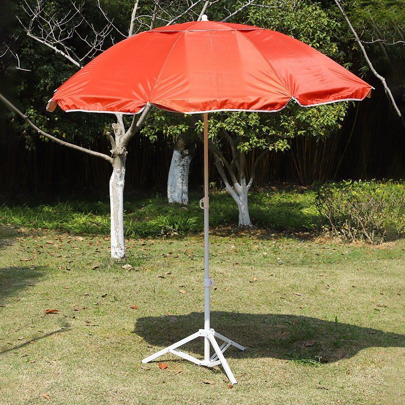 White-Yellow stripes Anti UV Round Sun Shade Canopy Diameter 160 cm Polyester Fabric Portable Folding Tilt Garden Beach umbrella