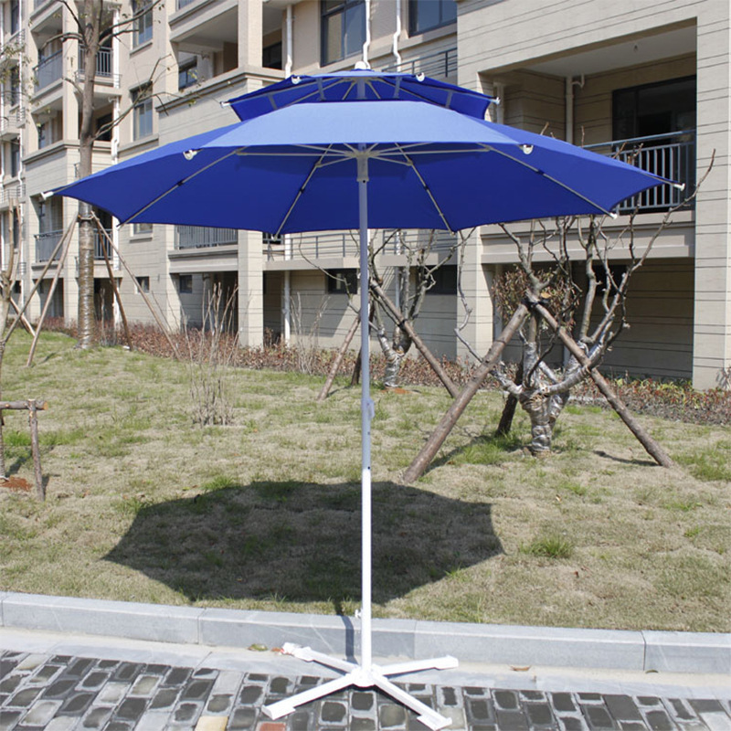 Top Sale Windproof High Quality Outdoor Parasols Garden Umbrella China Furniture Double Canopy Korean Patio Umbrellas