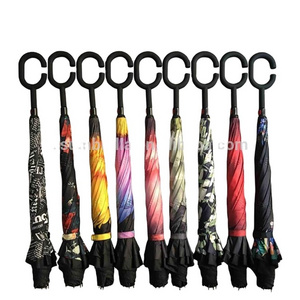 23"*8K Shaoxing Hot Selling Waterproof Umbrella Upside-Down Double Layer inverted umbrella