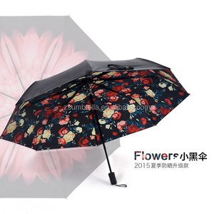 Hot Sale umbrella manual open sun protection umbrella 3 folding luxury fashion ladies umbrella