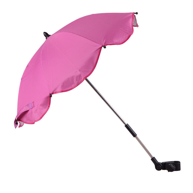 long handle wind resistant all position umbrella with universal clamp for stroller electrical motorcycle bike