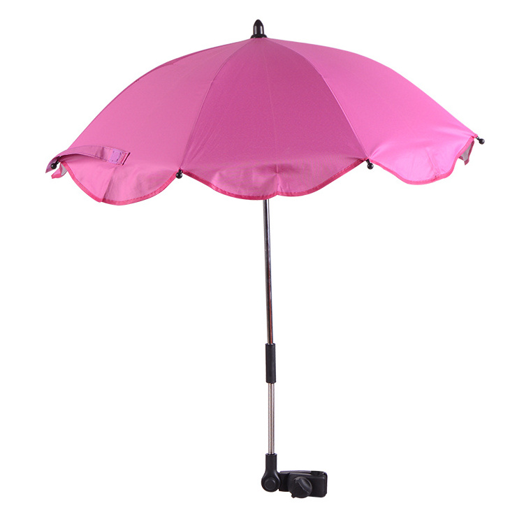 long handle wind resistant all position umbrella with universal clamp for stroller electrical motorcycle bike