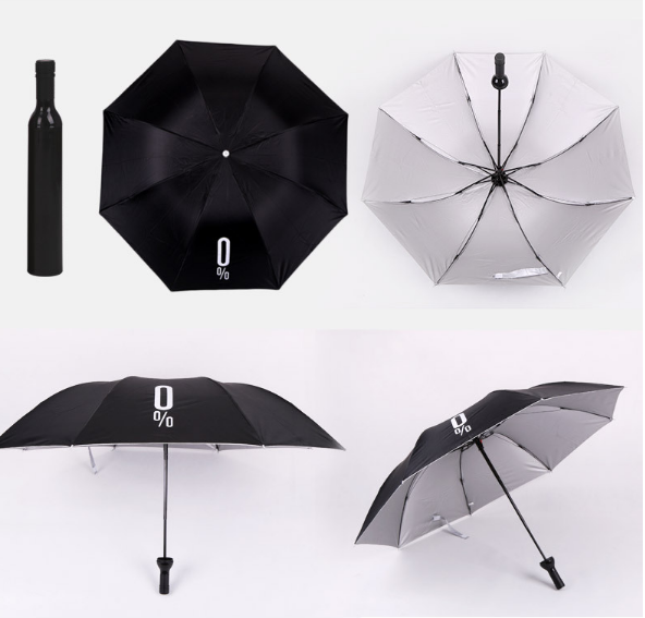 Hot cheap promotion gift folding cheap beer wine bottle umbrella