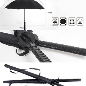 Japanese style Automatic Straight Umbrella, Chinese Supplier Samurai sword handle Printable logo Umbrella*