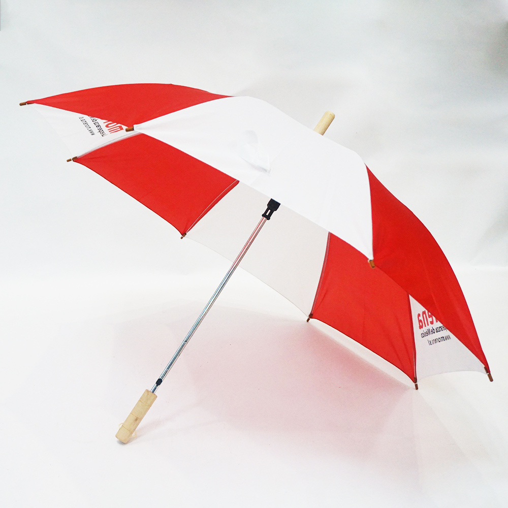 Suppliers manufacturer wholesale 21 inch large windproof logo prints  luxury promotional branded custom wooden handle  umbrella