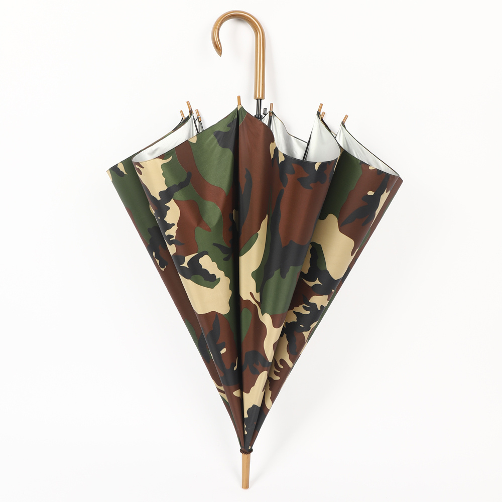 Wholesale Cheap Auto Open 27-inch 8K Straight Stick Camouflage Umbrella